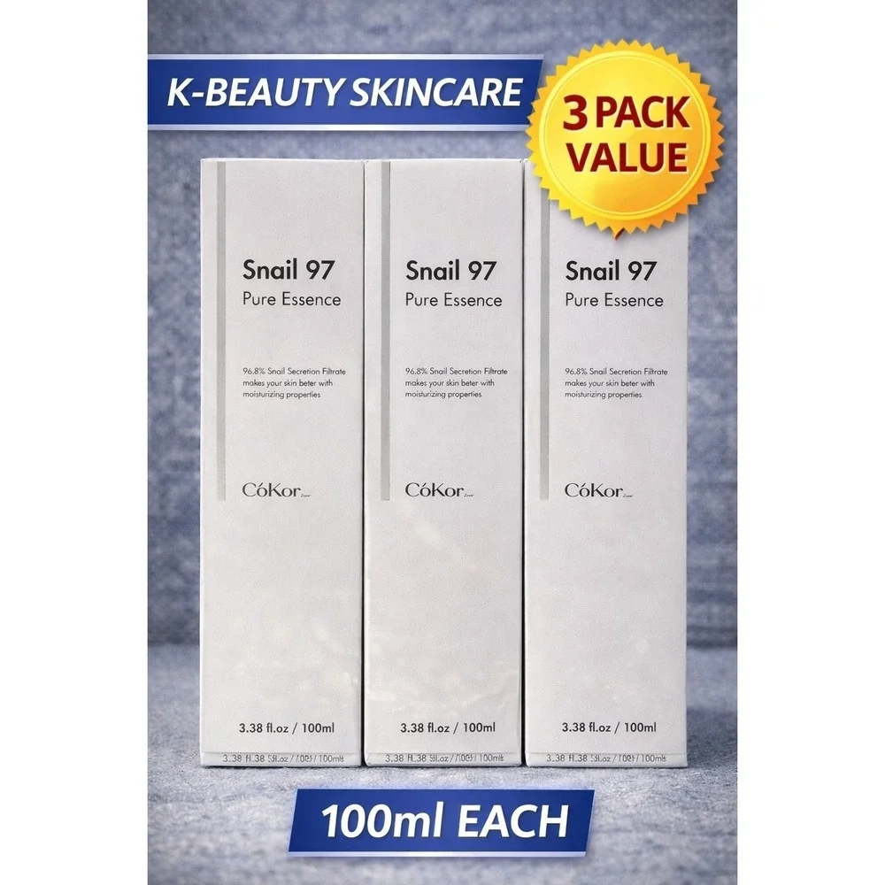Snail 97 Pure Essence Serum 100ml K Beauty Skincare Moisturizing Full Size X3